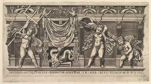 Speculum Romanae Magnificentiae: Bas-Relief with Three Cupids