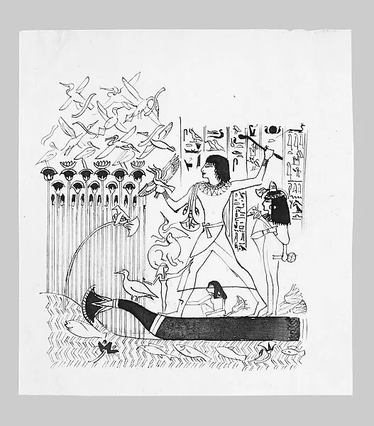 Hunting Birds, after Egyptian Relief Sculpture (from Scrapbook) — John Singer Sargent