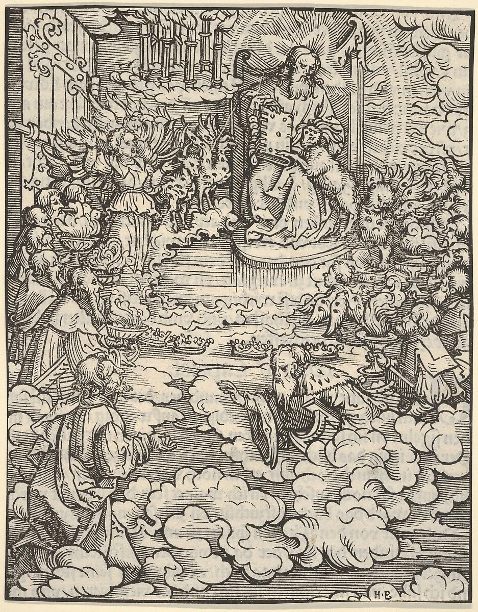 The Lord on the Throne Surrounded by Four Evangelists, from The Apocalypse — Hans Burgkmair|Silvan Otmar