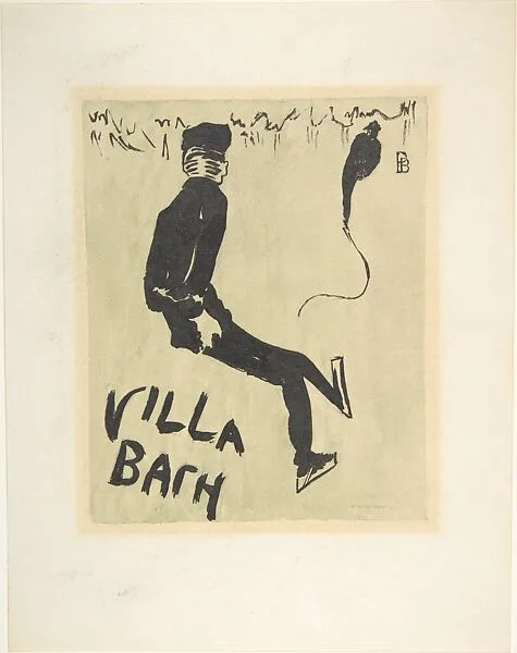 Two Skaters; cover for a concert program at Villa Bach — Pierre Bonnard