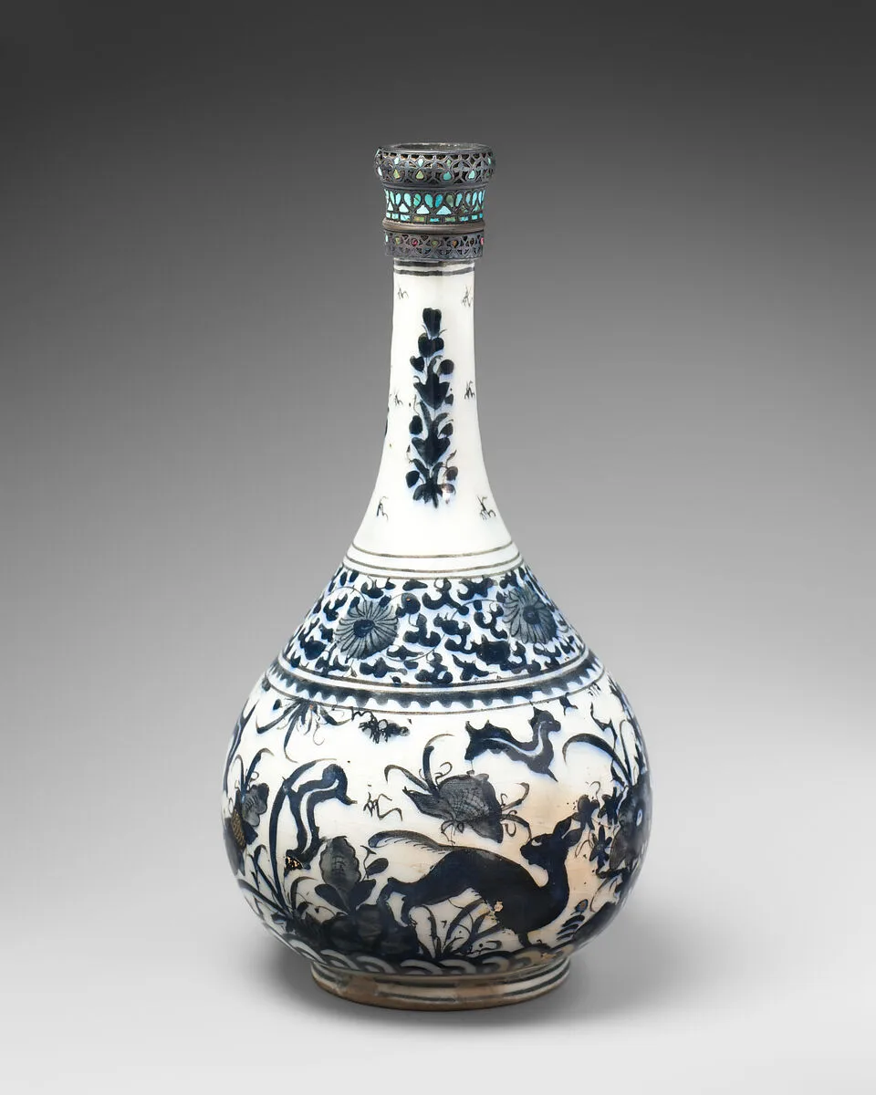 Bottle with Deer in Landscape — Unknown