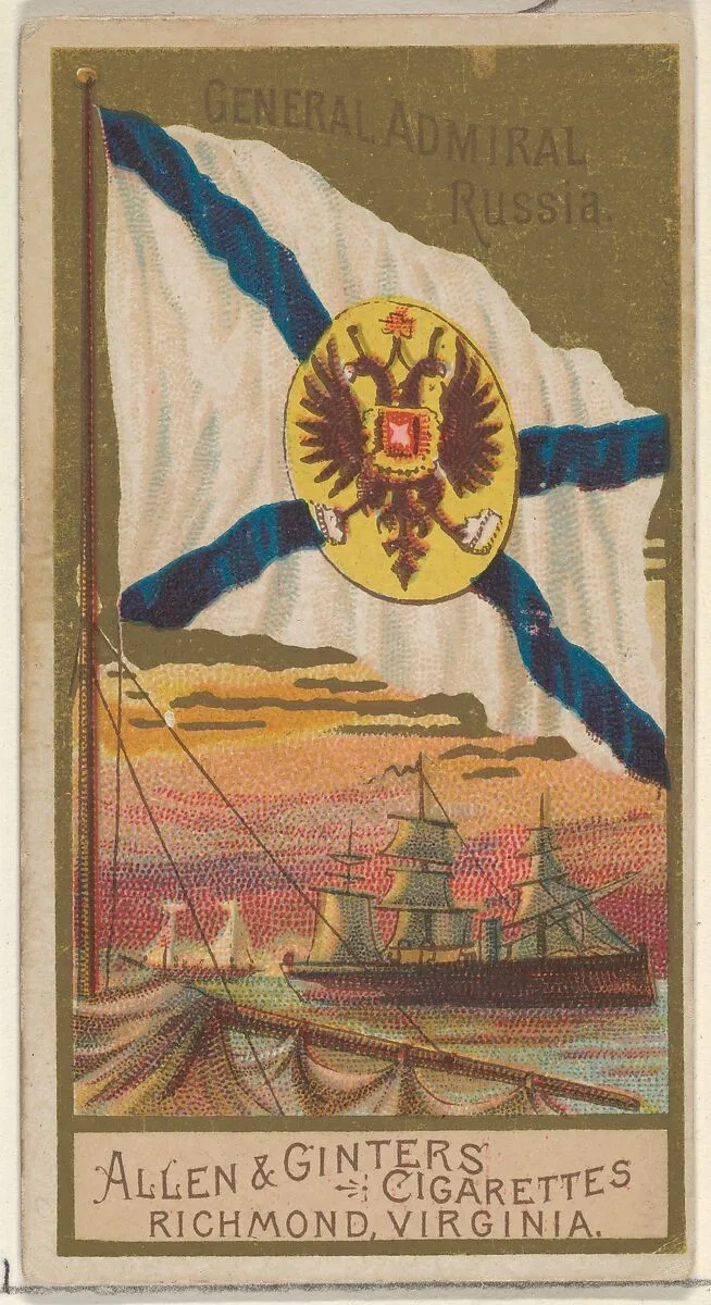 General Admiral, Russia, from the Naval Flags series (N17) for Allen & Ginter Cigarettes Brands — Allen & Ginter