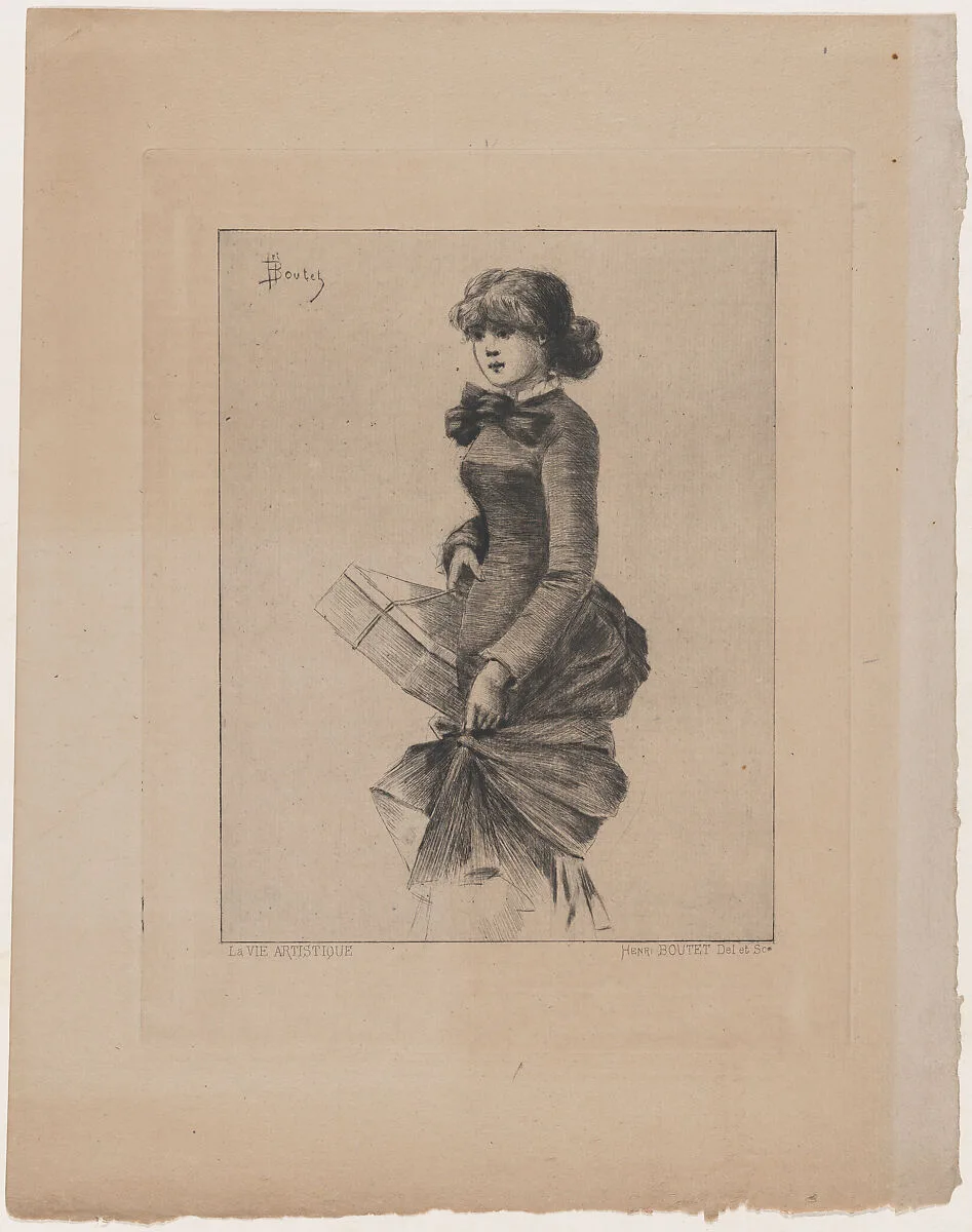 Woman Holding a Gift Box — Henri Boutet