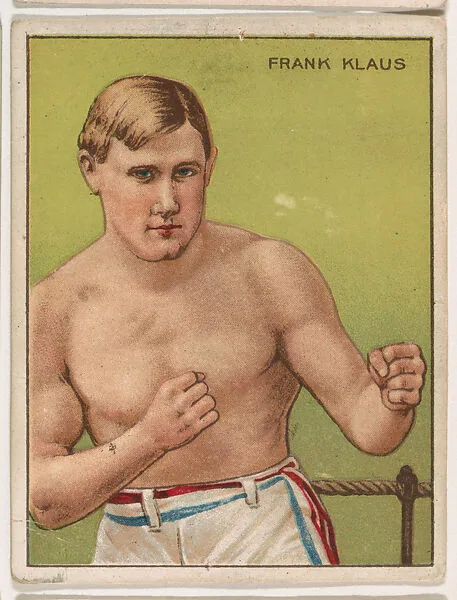 Frank Klaus, from the Champion Pugilists series (T219), issued by Mecca and Hassan Cigarettes — Hassan Cigarettes|Mecca Cigarettes