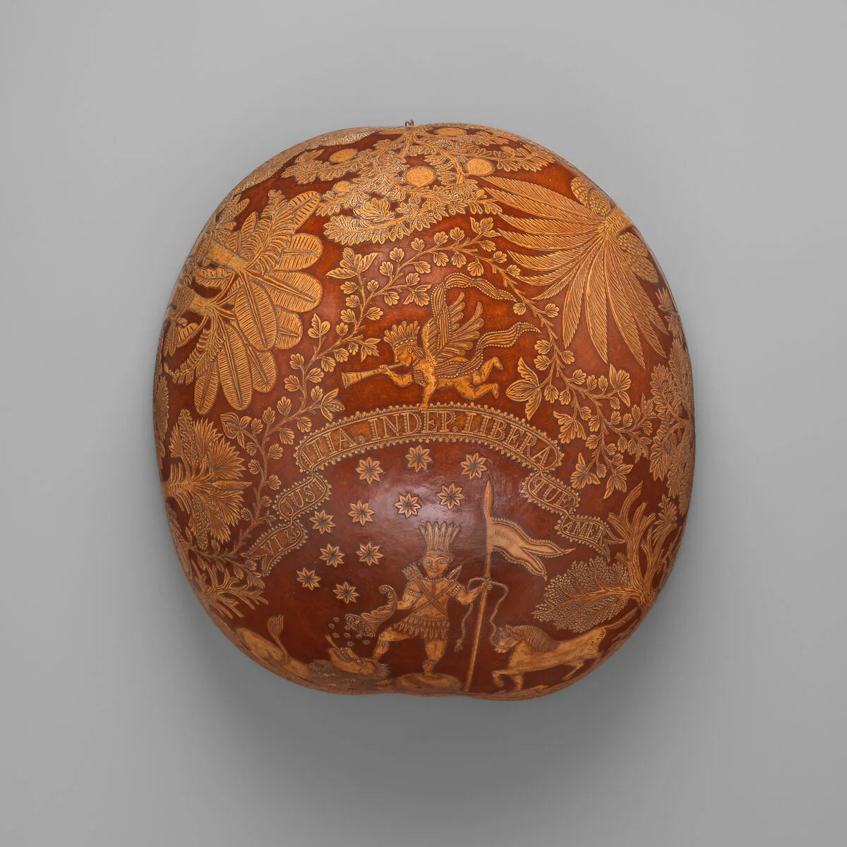 Carved Gourd Commemorating Independence from Spain — Unknown