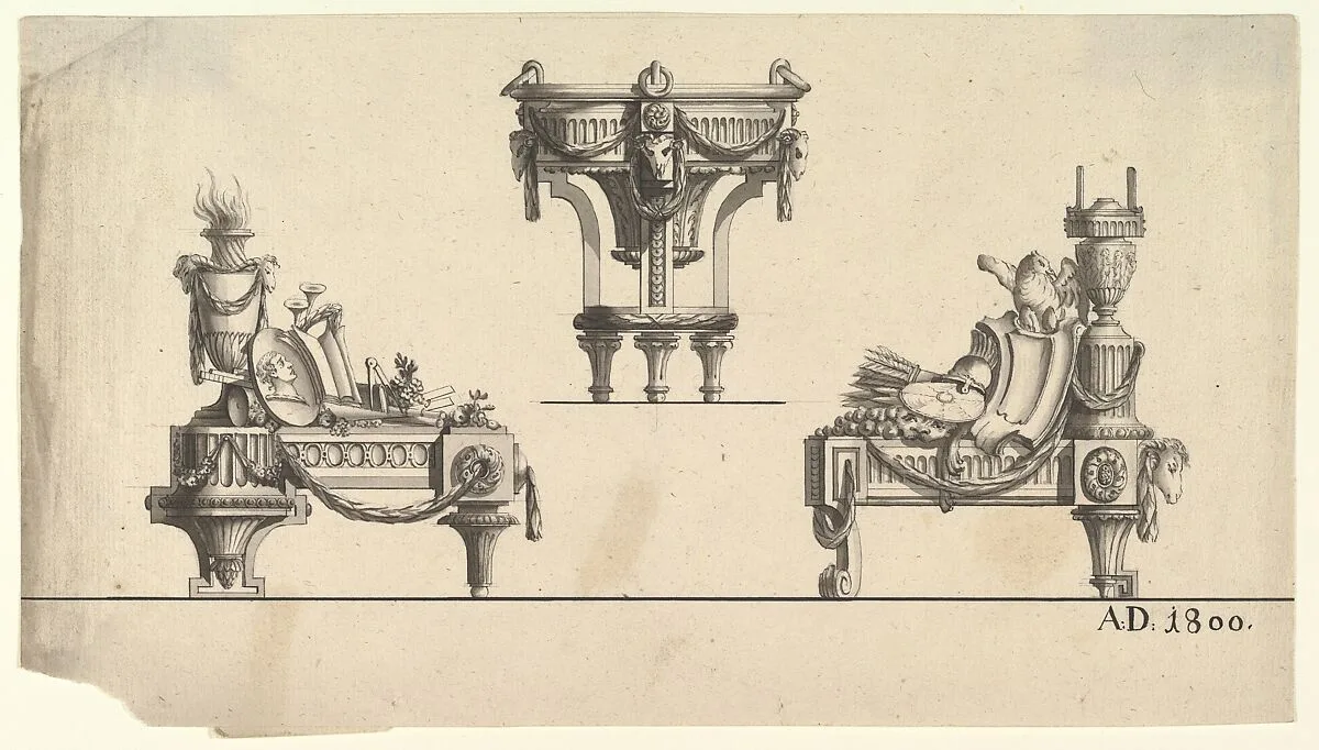 Three Designs for Architectural Trophies — Jean Charles Delafosse