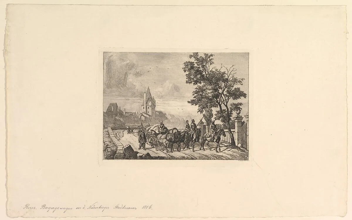 The Cossacks Escorting the Baggage Wagon — Johann Christoph Erhard