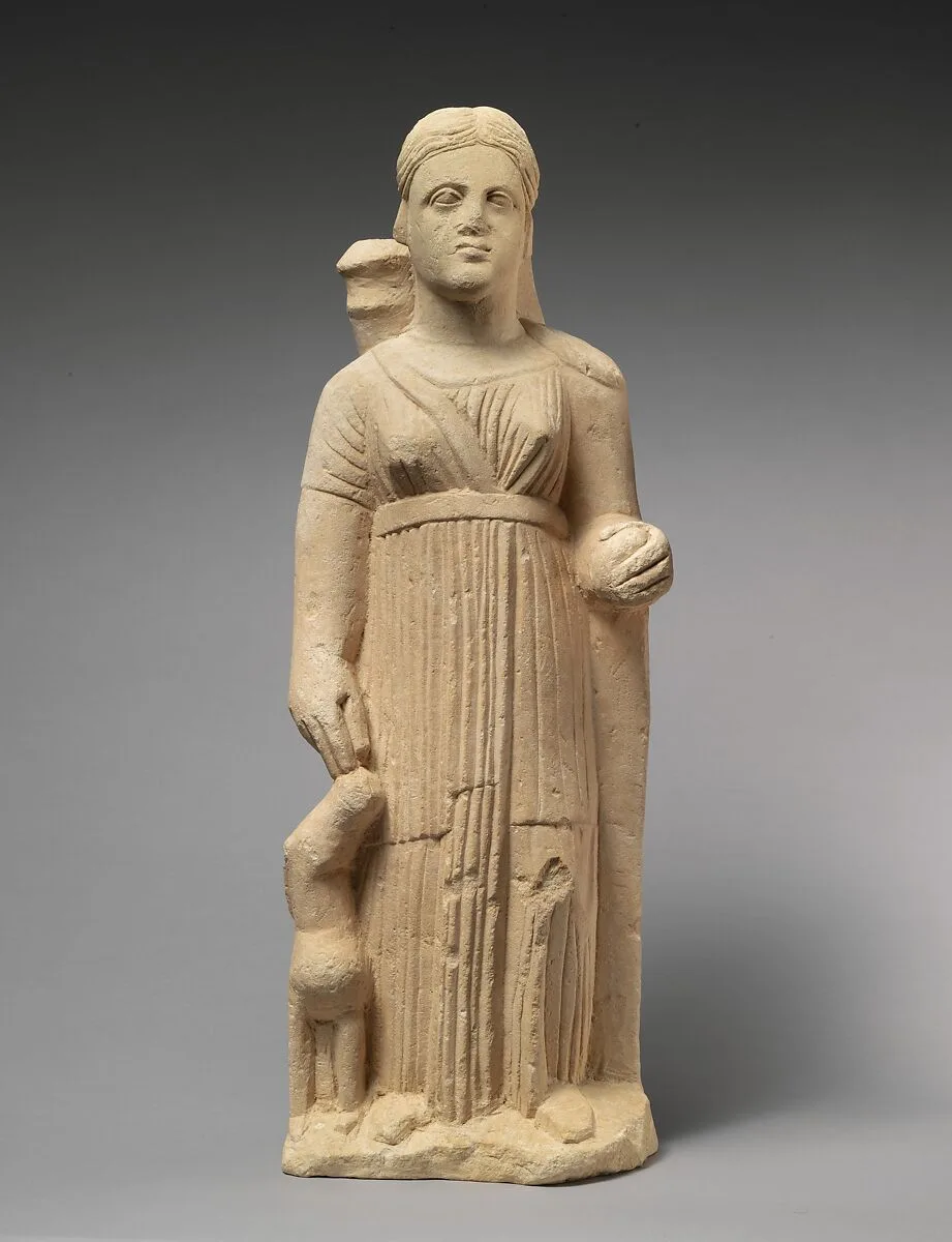 Limestone statue of the goddess Artemis — Unknown
