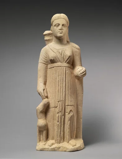 Limestone statue of the goddess Artemis