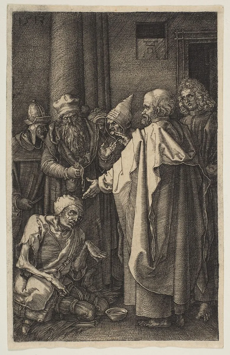 Saint Peter and Saint John at the Gate of the Temple, from "The Passion" — Albrecht Dürer