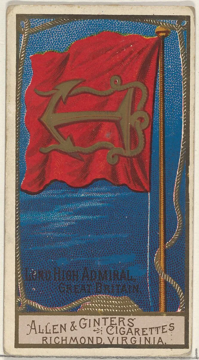 Lord High Admiral, Great Britain, from the Naval Flags series (N17) for Allen & Ginter Cigarettes Brands — Allen & Ginter