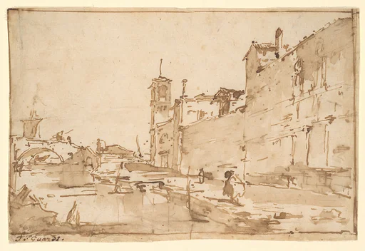 A Venetian Capriccio: A Rio Leading to a Bridge