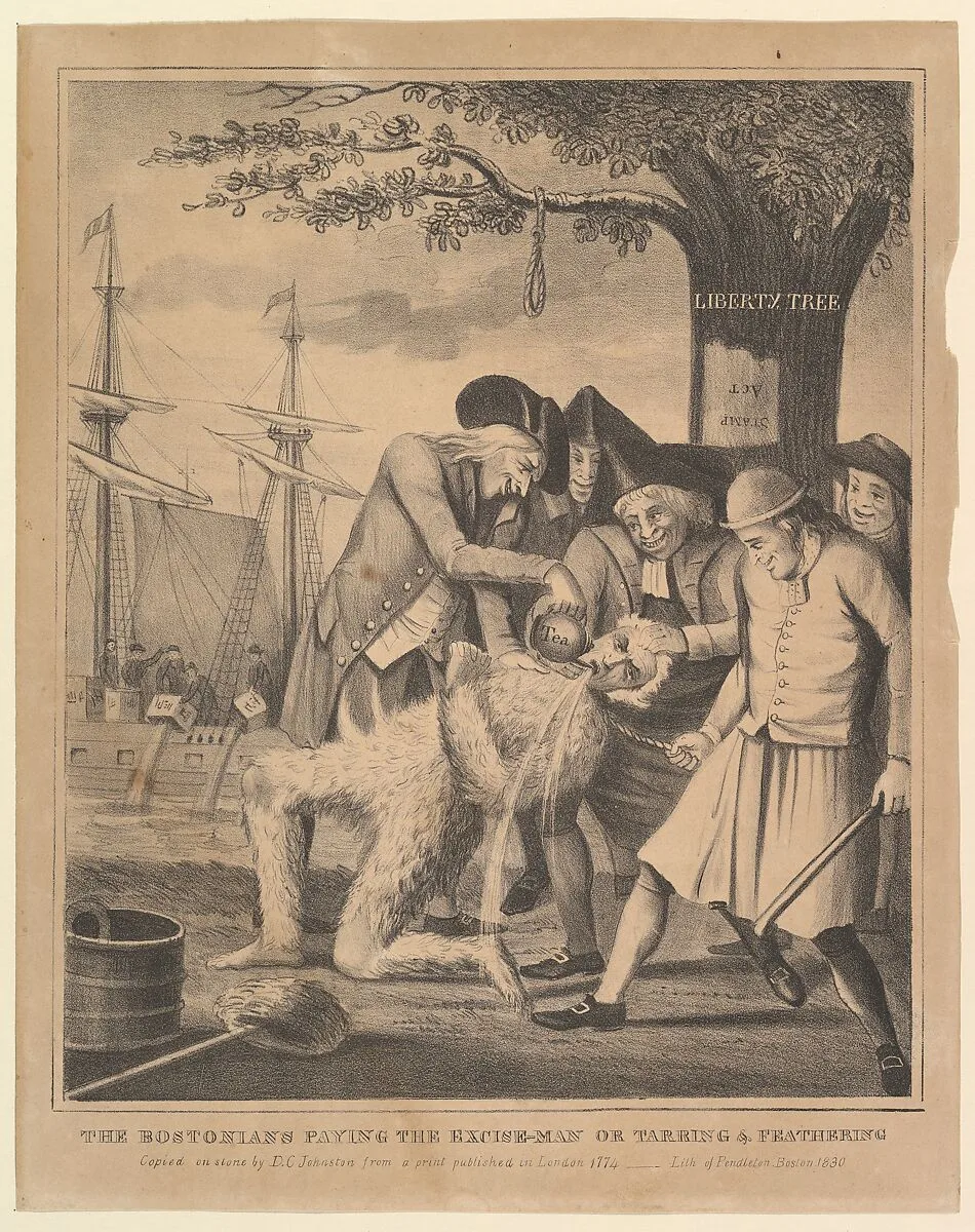 The Bostonians Paying the Excise-Man, or Tarring & Feathering — David Claypoole Johnston|Pendleton's Lithography