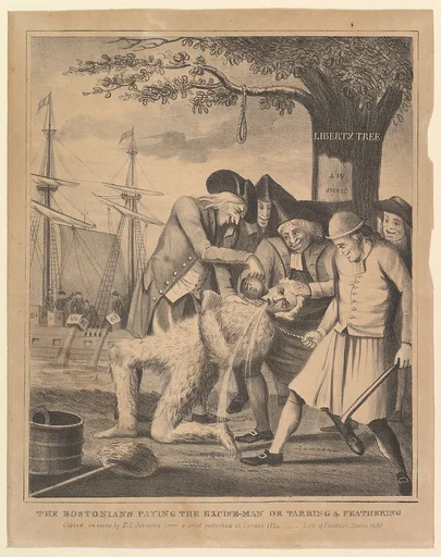 The Bostonians Paying the Excise-Man, or Tarring & Feathering