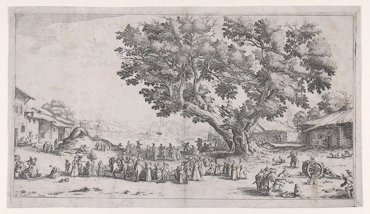 La Fiore de Gondreville pièce appelée aussi La Fête du Village, La Petite Foire, Le Bal Champêtre, Le Jeu de Boules (The Fair at Gondreville also called The Village Festival, The Little Fair, The Country Dance, The Game of Bowls) — Jacques Callot