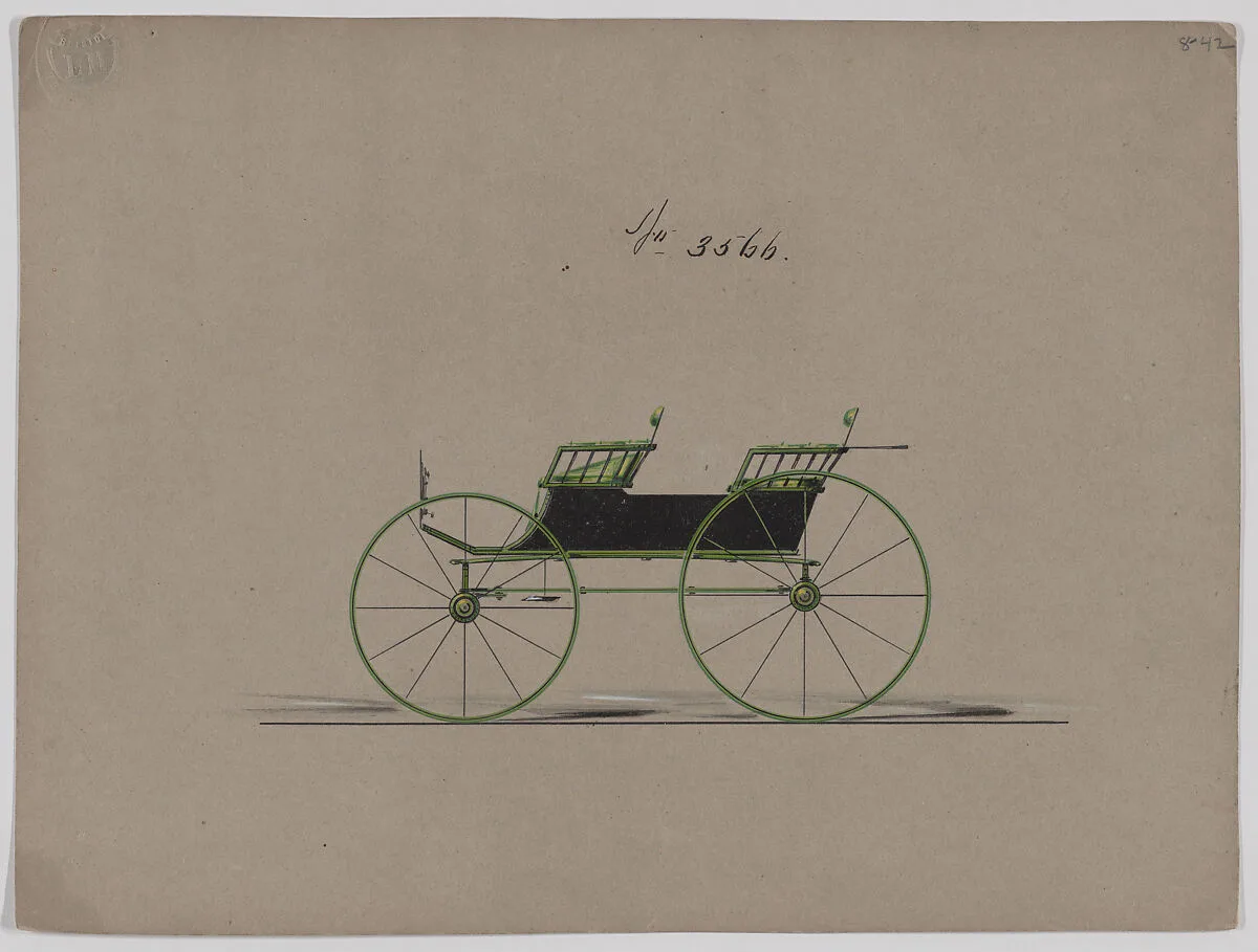 Design for 4 seat Phaeton, no top, no. 3566 — Brewster & Co.