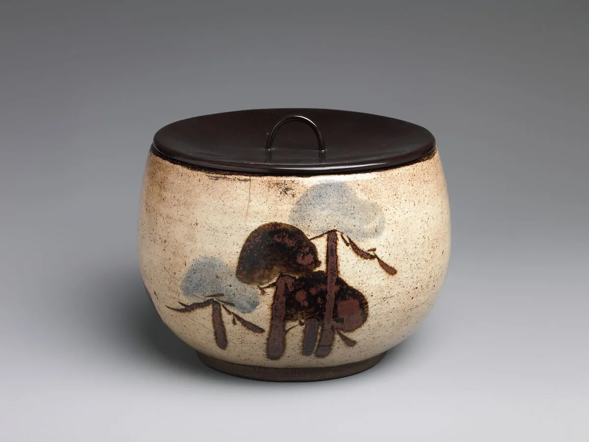 伝尾形乾山 松文水差|Water Jar (Mizusashi) with Pine Trees — Ogata Kenzan