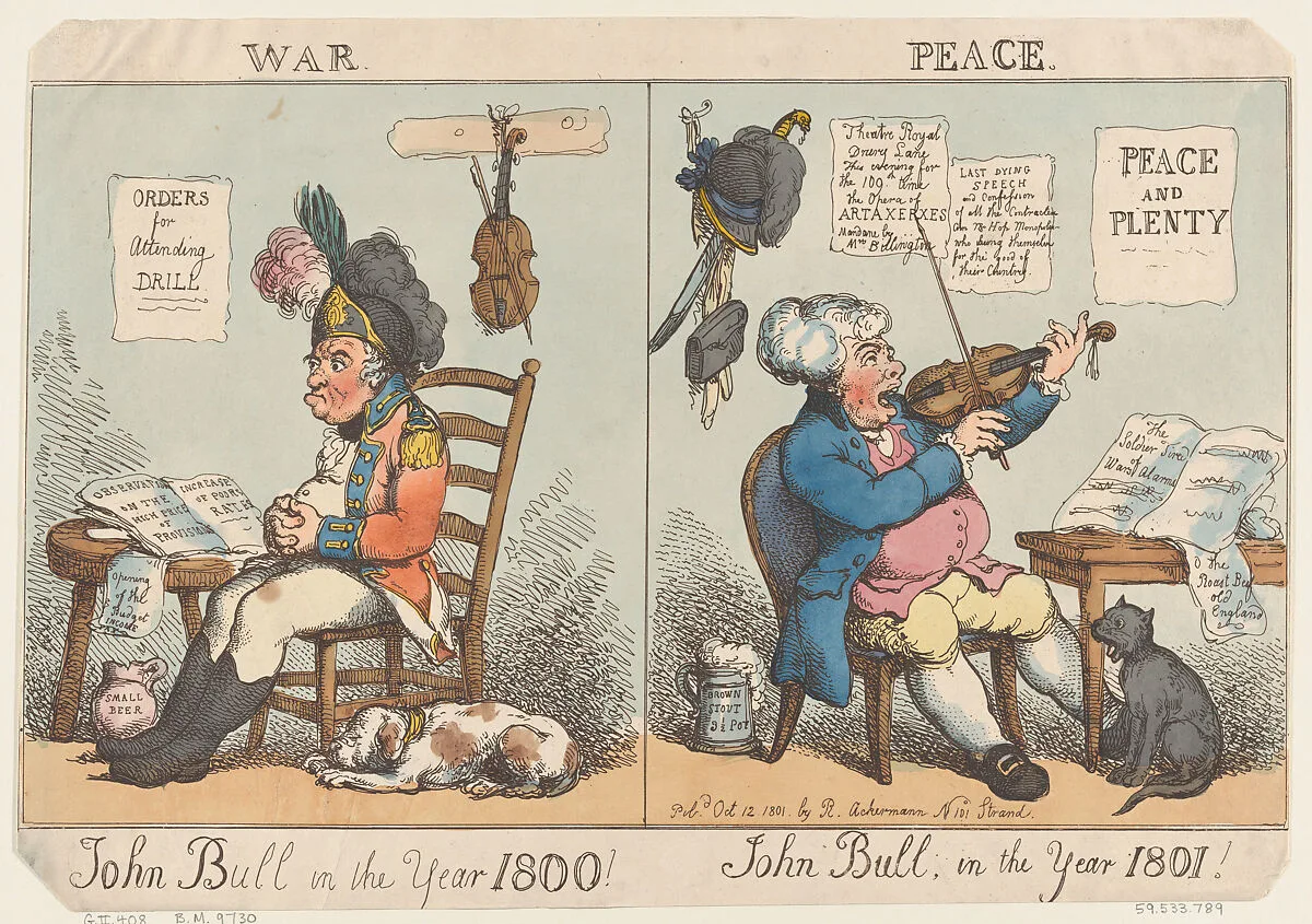 John Bull in the Year 1800! John Bull in the year 1801! — Thomas Rowlandson