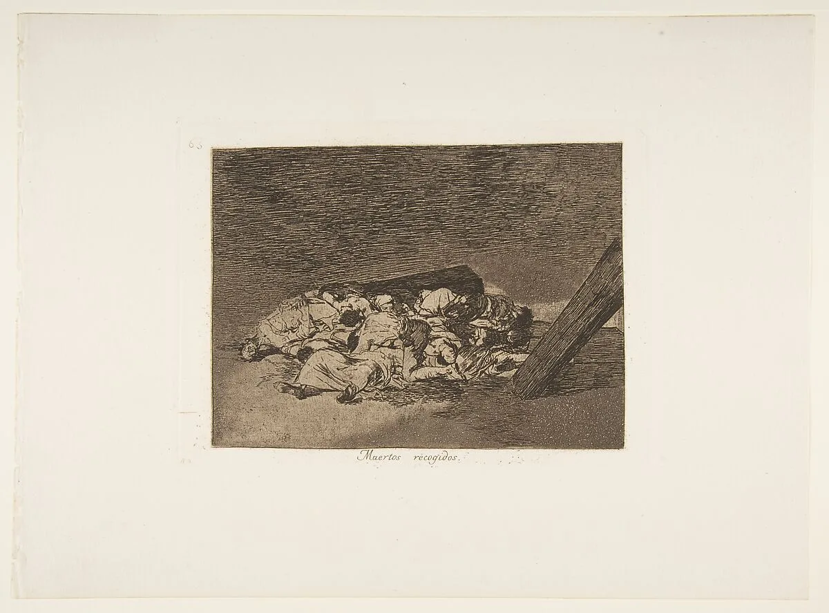 Plate 63 from "The Disasters of War" (Los Desastres de la Guerra): 'Harvest of the dead' (Muertos recogidos) — Goya (Francisco de Goya y Lucientes)