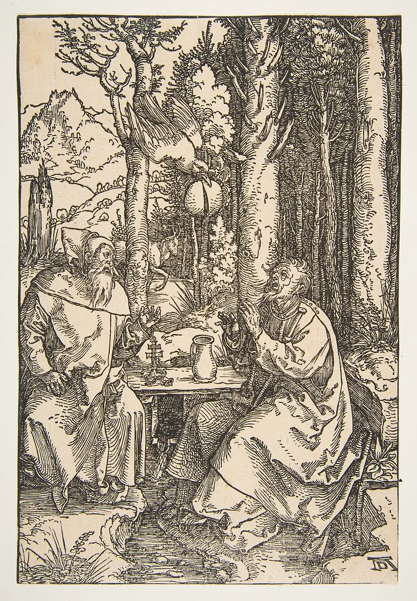 Saint Anthony and Saint Paul in the Desert — Albrecht Dürer