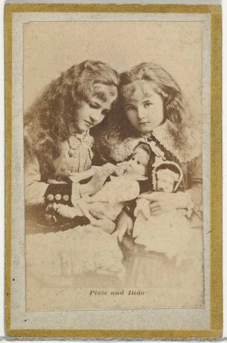 Pixie and Dido, from the Actresses and Celebrities series (N60, Type 2) promoting Little Beauties Cigarettes for Allen & Ginter brand tobacco products — Allen & Ginter