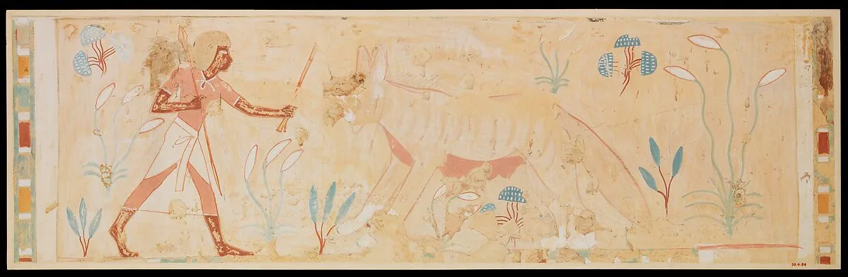 Man Confronting a Hyena, Tomb of Amenemhab — Nina de Garis Davies