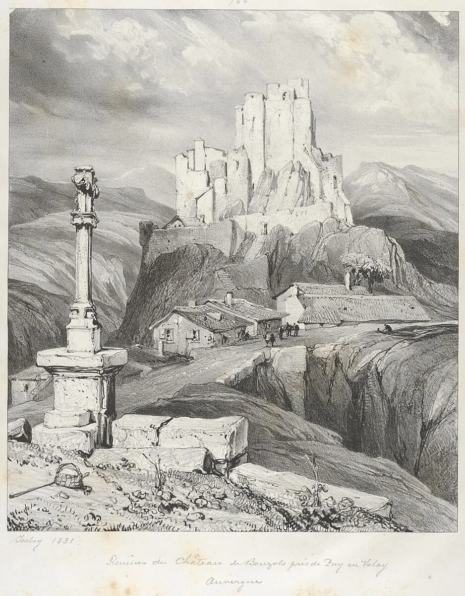 The Bouzols Castle Ruins Near Puy en Delay — Eugène Isabey|Godefroy Engelmann