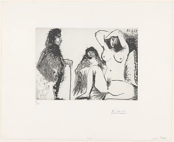 Visitor and his Dog at the Home of a Young Woman and Célestine, from 347 Suite — Aldo and Piero Crommelynck|Pablo Picasso|Galerie Louise Leiris