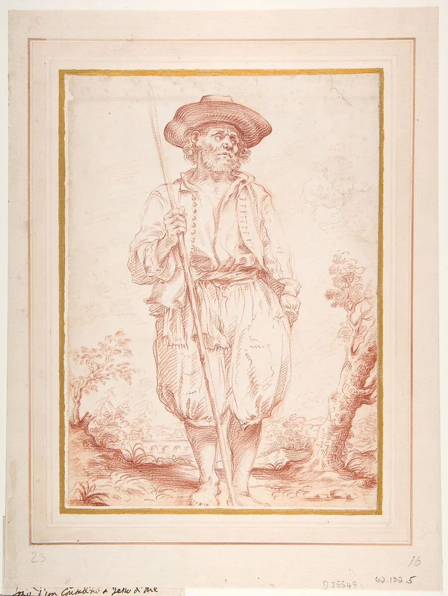 Standing Countryman Holding a Staff — Giovan Gioseffo dal Sole