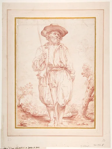 Standing Countryman Holding a Staff