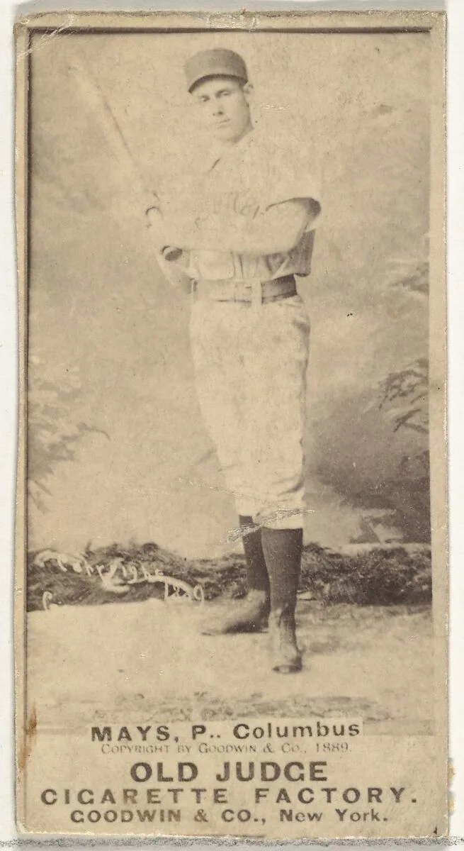 Albert C. "Al" Mays, Pitcher, Cleveland, from the Old Judge series (N172) for Old Judge Cigarettes — Goodwin & Company