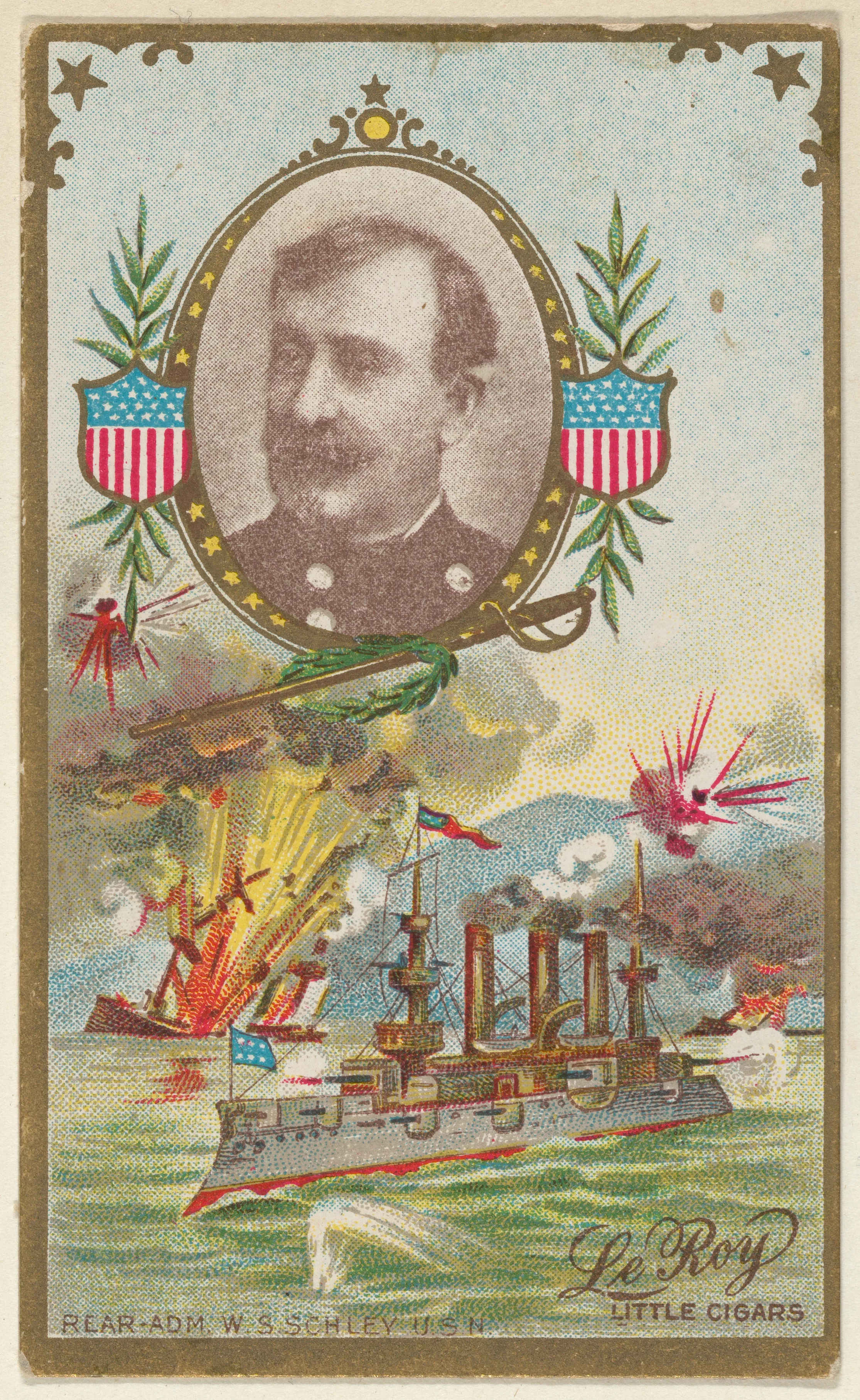 Real Admiral Winfield S. Schley, U.S. Navy, from the "Generals" series (T63), issued by LeRoy Little Cigars — LeRoy Little Cigars