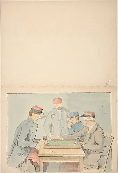 Soldiers Playing a Game — Louise-Amelie Landré