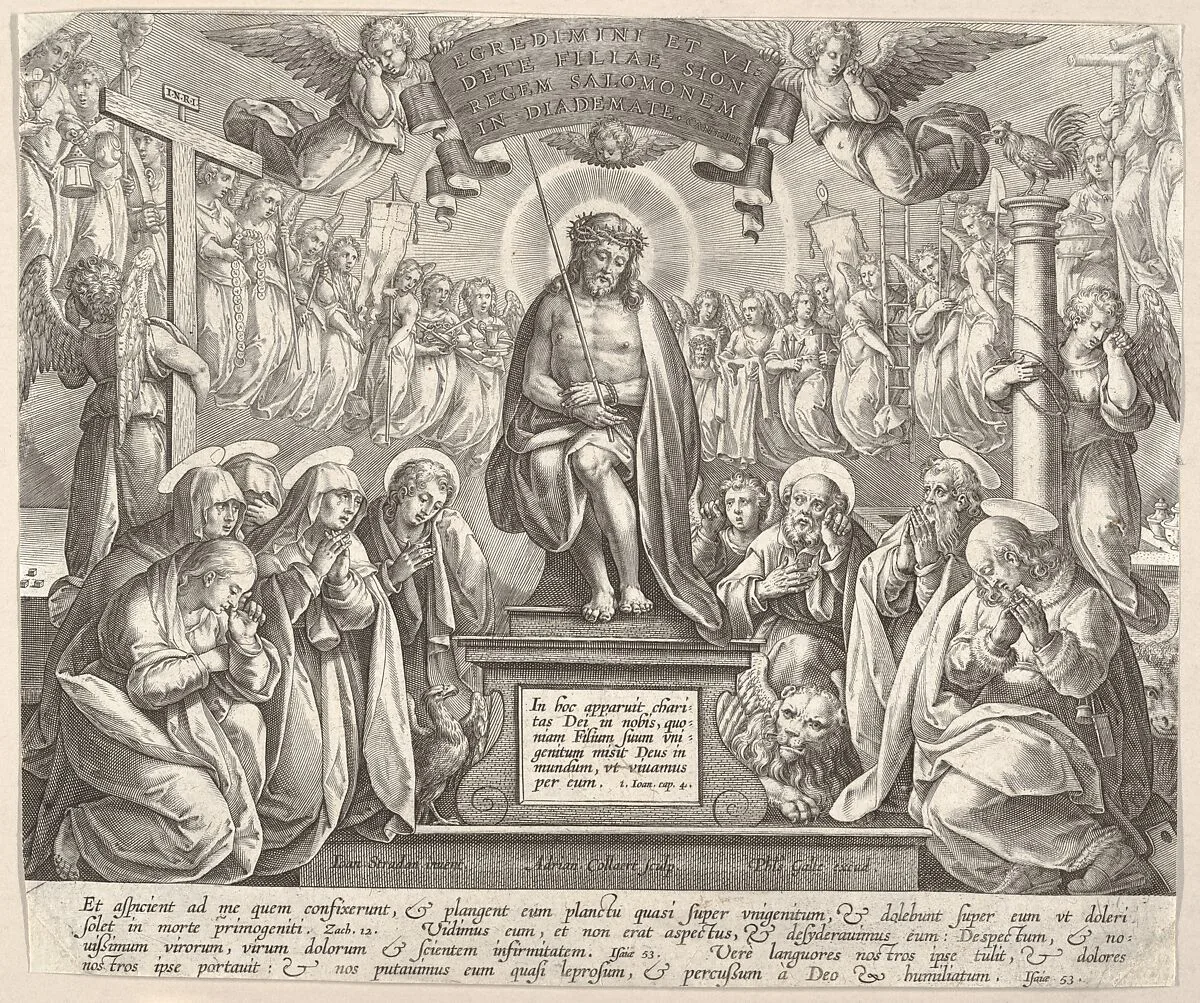 Man of Sorrows with the Three Marys and the Evangelists — Adriaen Collaert|Jan van der Straet, called Stradanus