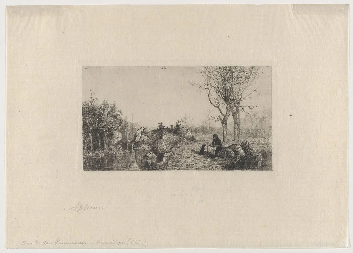 At the Bank of the Stream in Rossillon (Ain) — Alfred Cadart|Adolphe Appian