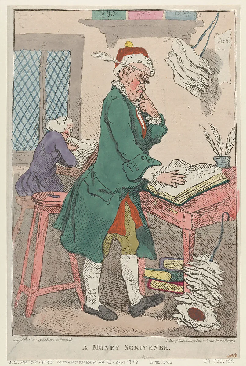 A Money Scrivener — Thomas Rowlandson