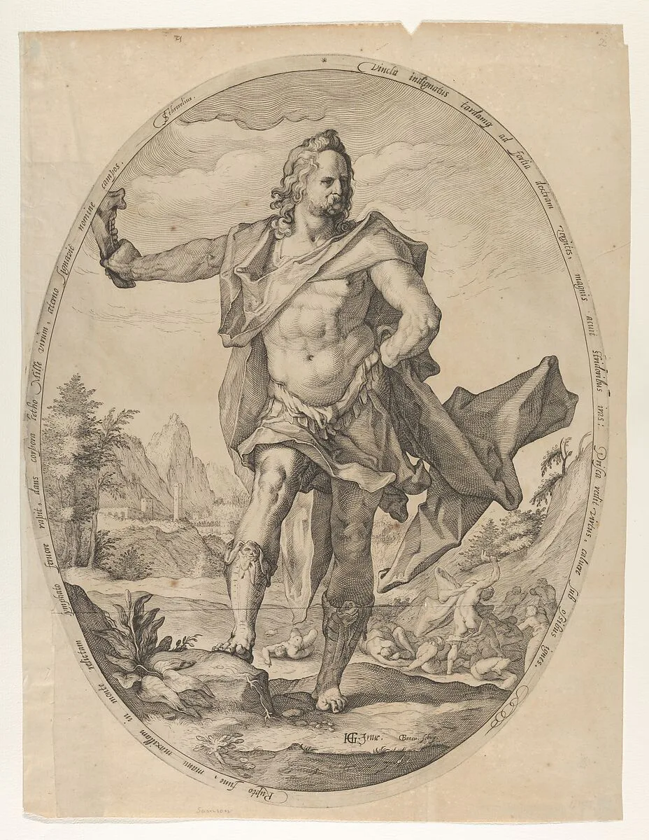 Samson from Heroes and Heroines of the Old Testament — Nicolaes Braeu|Hendrick Goltzius