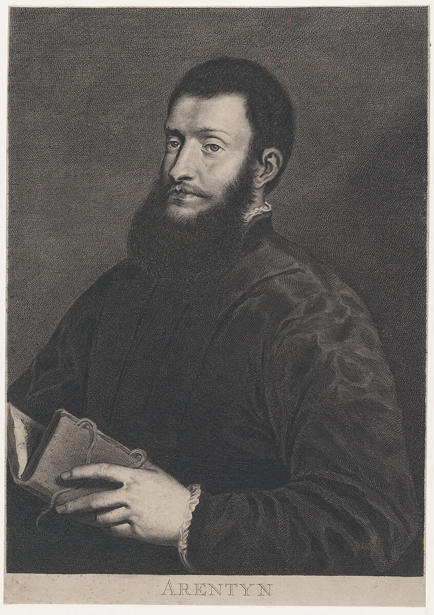 Portrait of Pietro Aretino — Titian (Tiziano Vecellio)|Cornelis Van Dalen, the Younger