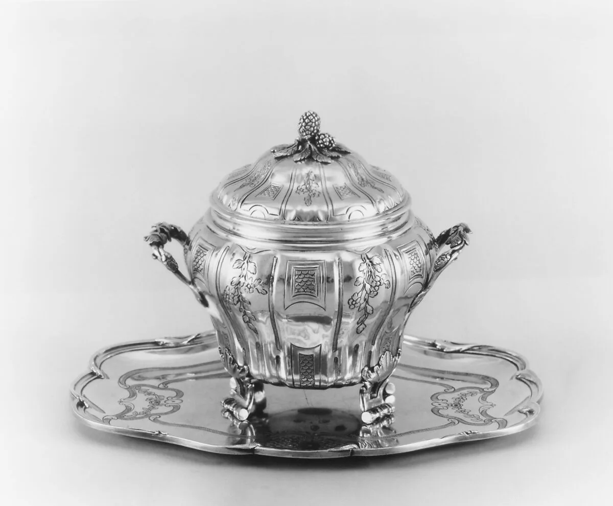 Sugar bowl with cover and tray — Joseph-Virgile Vilhet