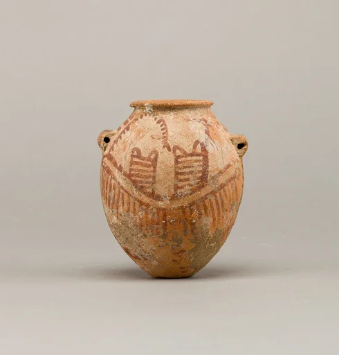 Decorated ware jar depicting two boats