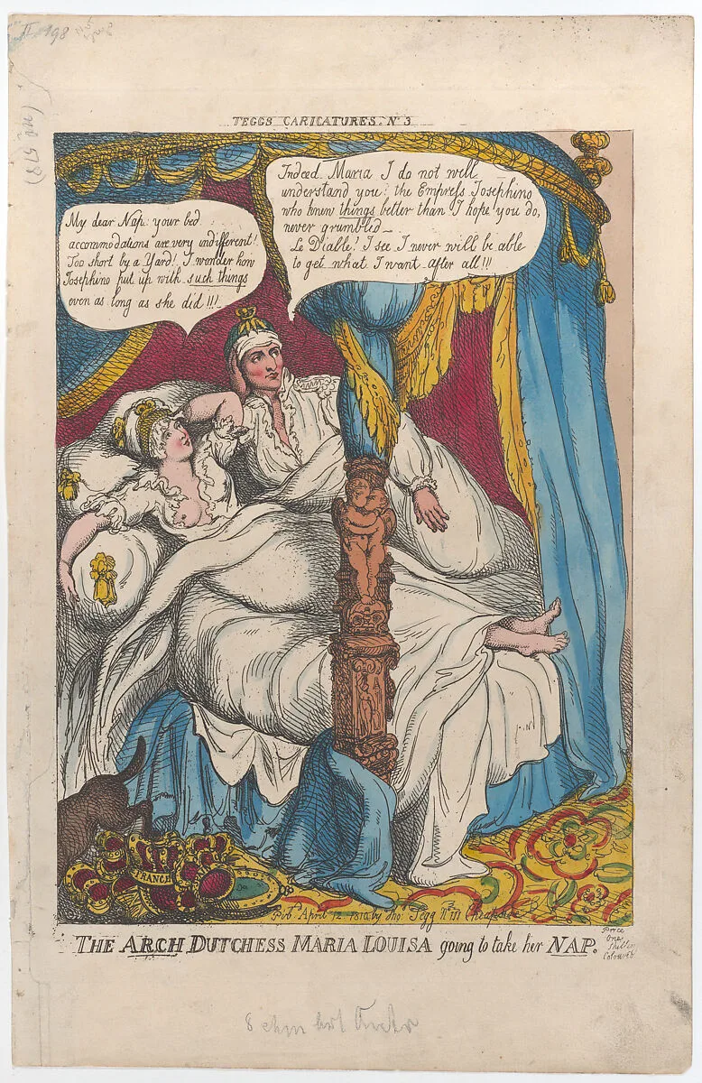 The Arch Duchess Maria Louisa Going to Take Her Nap — Thomas Tegg|Napoléon Bonaparte|Thomas Rowlandson|Empress Marie Louise of France
