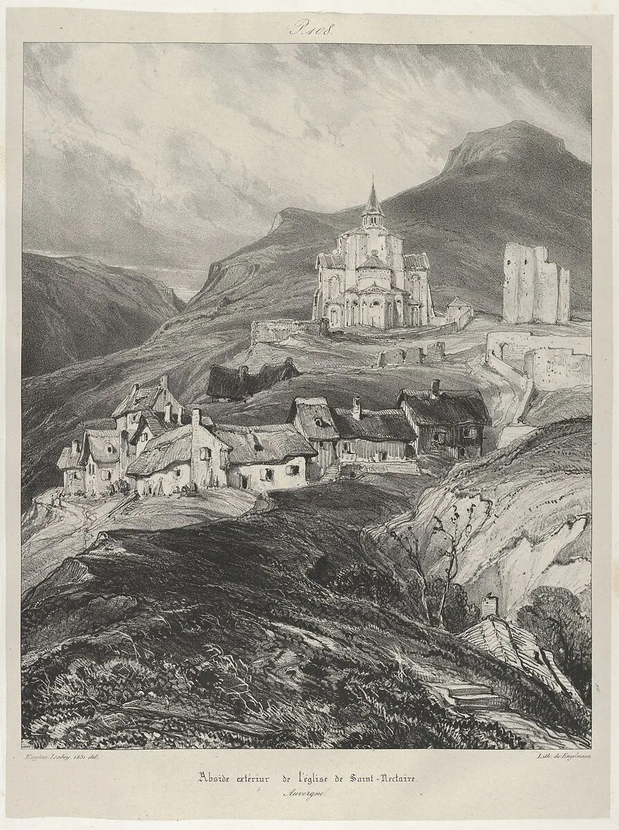 Exterior Apse of Church of Saint-Nectaire — Eugène Isabey|Godefroy Engelmann