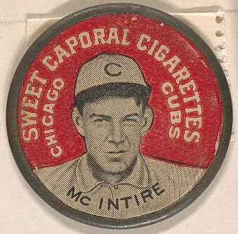 McIntire, Chicago Cubs (red), from the Domino Discs series (PX7), issued by Kinney Brothers — Kinney Brothers Tobacco Company