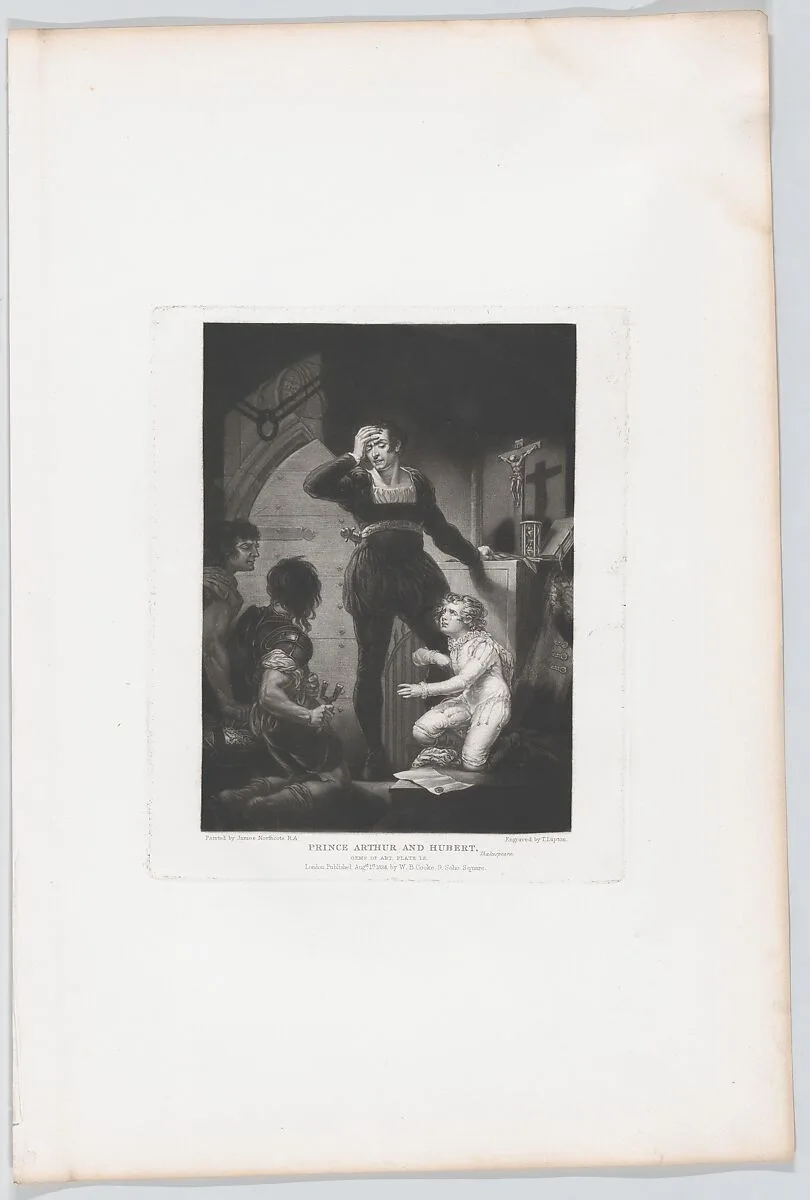 Prince Arthur and Hubert (Shakespeare, King John, Act 4, Scene 1) — Thomas Goff Lupton|James Northcote|William Shakespeare