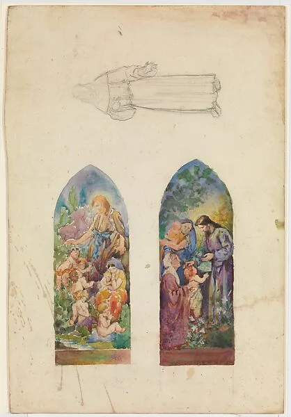 Design for two lancet windows — Louis C. Tiffany|Tiffany Studios|Tiffany Glass and Decorating Company|Tiffany Glass Company