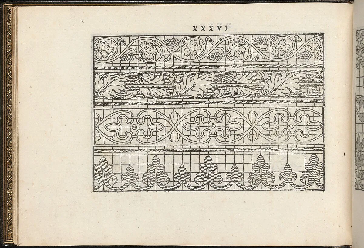 La Vera Perfettione del Disegno di varie sorti di recami, page 18 (verso) — Giovanni Ostaus|Giuseppe Salviati (Giuseppe Porta, called Il Salviati)