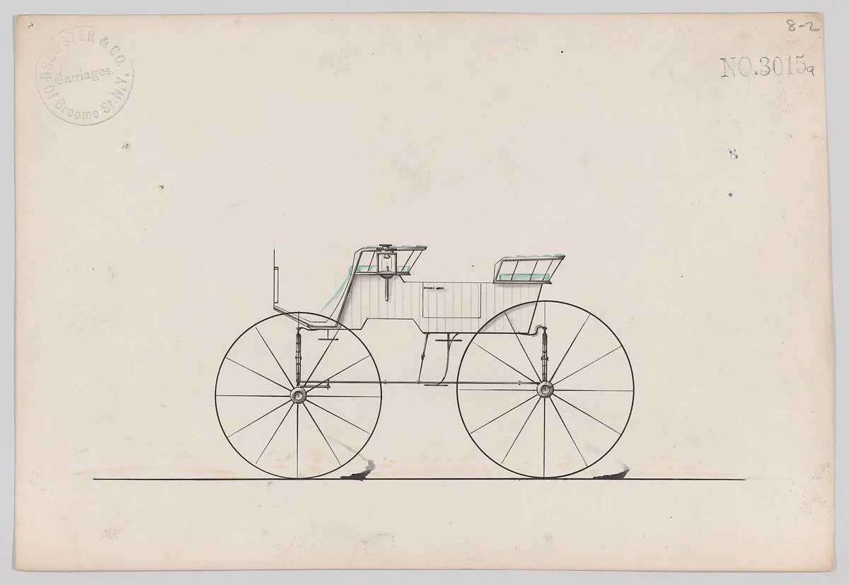Design for 4 seat Phaeton, no top, no. 3015a — Brewster & Co.