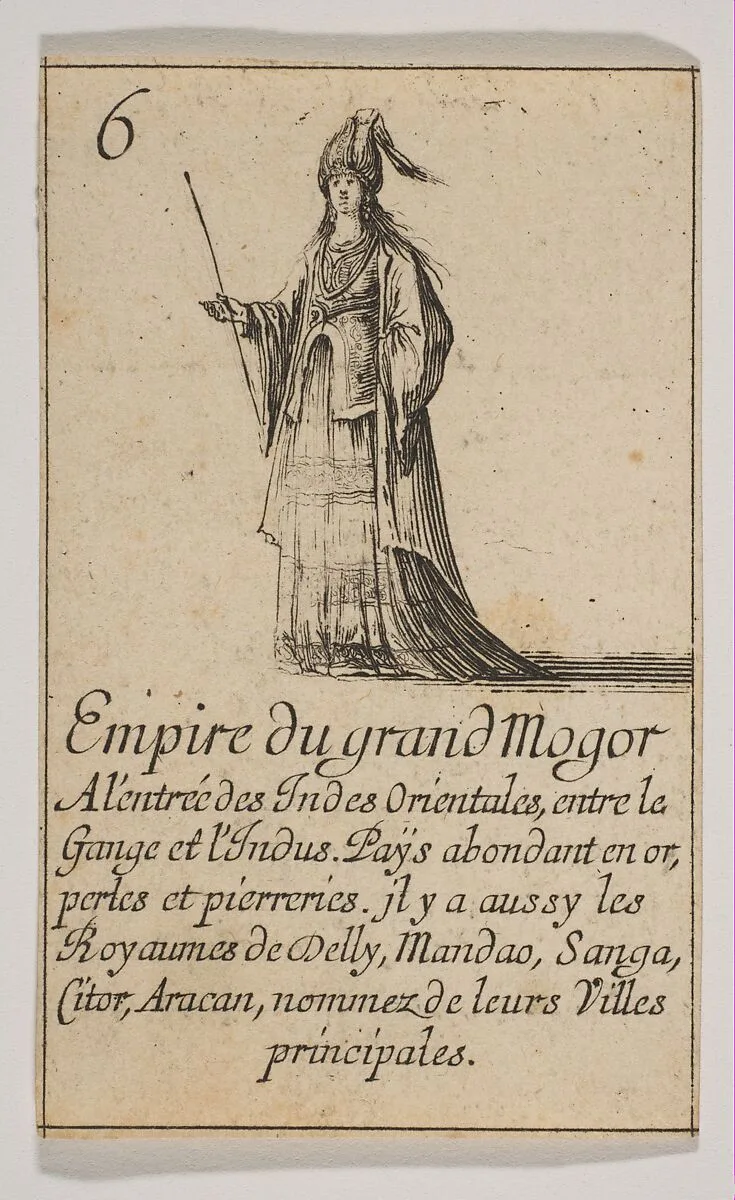 Empire du grand Mogor, from "Jeu de la Géographie" — Stefano della Bella|Jean Desmarets de Saint-Sorlin|Henri Le Gras|Louis XIV, King of France|Cardinal Jules Mazarin