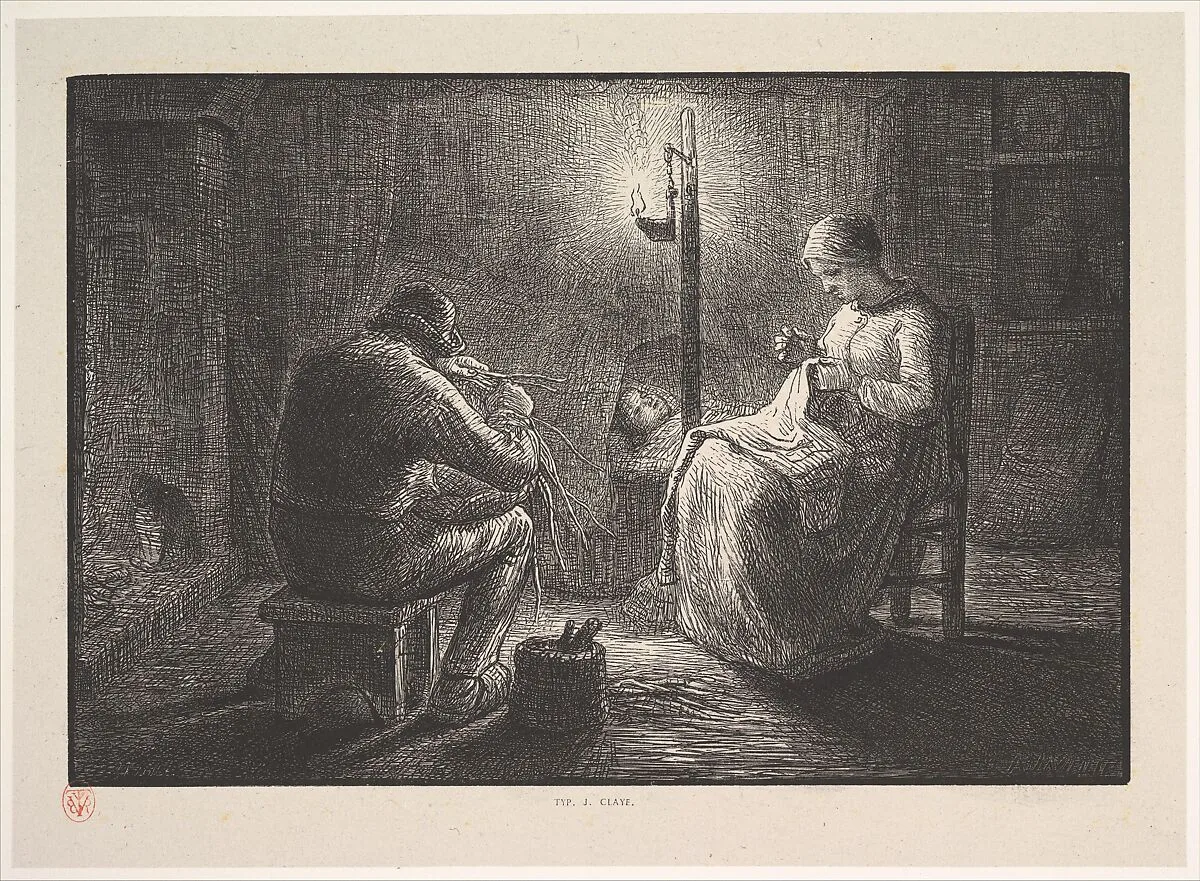 Night, from "Four Times of the Day" — Jean-François Millet|Jacques-Adrien Lavieille