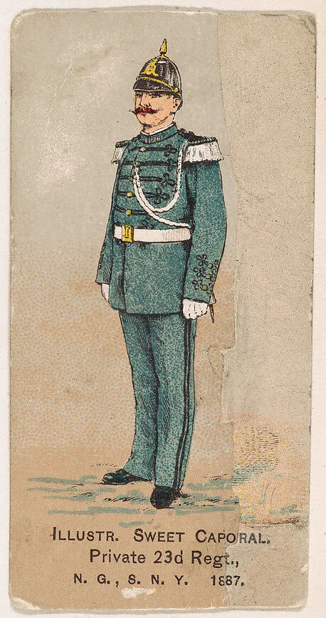 Private, 23rd Regiment, National Guard of the State of New York, from the Military Series (N224) issued by Kinney Tobacco Company to promote Sweet Caporal Cigarettes — Kinney Brothers Tobacco Company